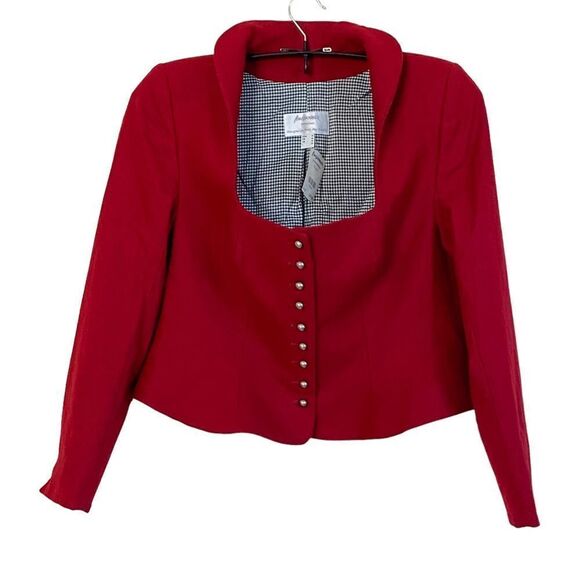 Angermaier Munchen Red Wine Oktoberfest Drindl Wool Jacket Sz EU 44 or US 14 NWT - Picture 5 of 11